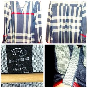 Cozy plaid Grey tunic L